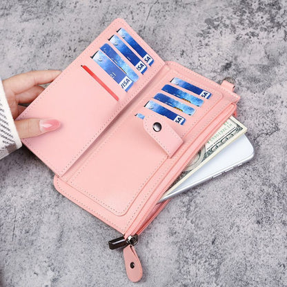 Wallet Multifunctional Synthetic Leather Long Wallets Clutch Buckle Zipper 1 PC