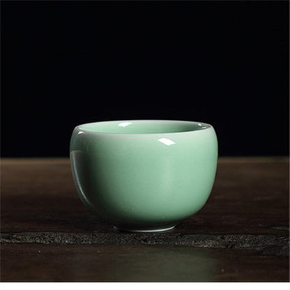 One Tea Cup Crackle Glaze Porcelain Cup Marked Longquan Celadon Cup Of Tea 85ml