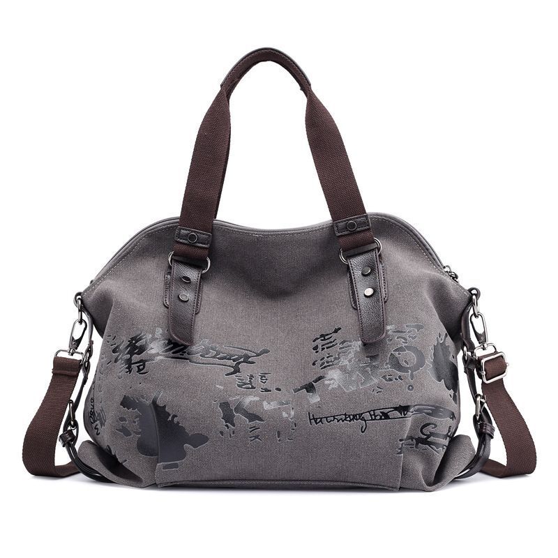 Canvas Shoulder Bags Vintage Graffiti Print Handbags Shoulder Purse Totes Bags
