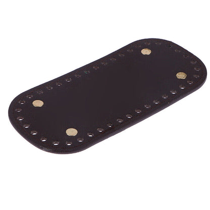 1Pc Oval Long Bottom For Knitted Bag PU Leather Bag Handmade Bottom With Holes