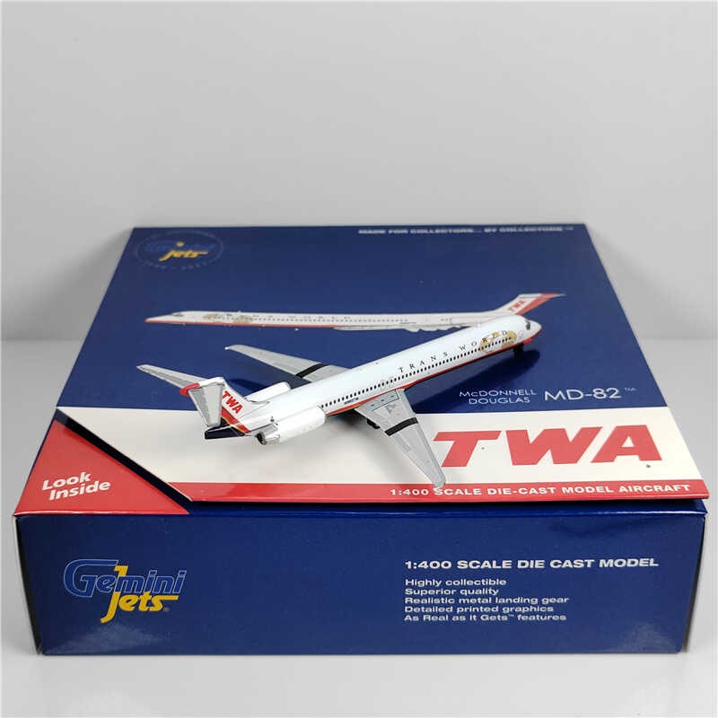 1:400 Geminijets TWA McDonnell Douglas MD-80 Passenger Airplane Diecast Model
