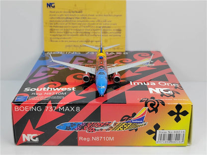 NG Models Southwest for Boeing B737MAX8 N8710M Imua One 1/400 Aircraft Model