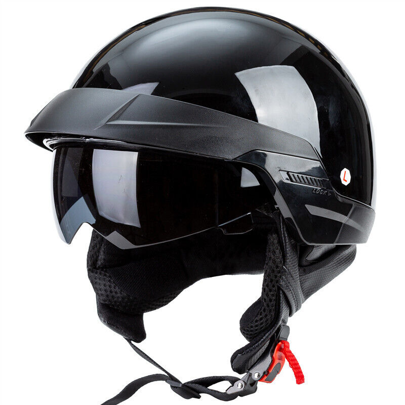 Motorcycle Half Helmet Motorcycle Helmet With Sun Visor DOT for All Seasons Gift