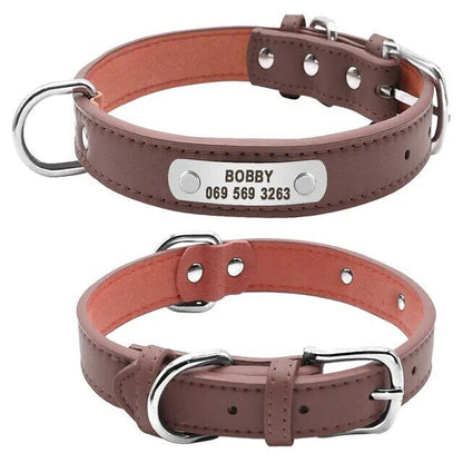 New Collar Para Perro Grande Y Durader, Personalizado De Piel Cuero Acolchado