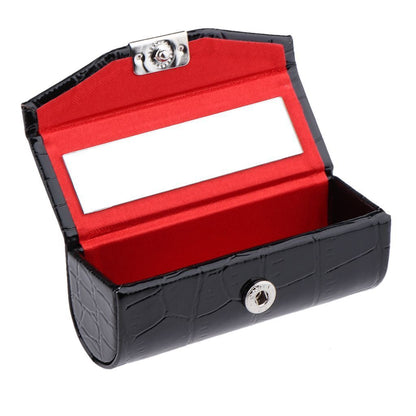 Elegant ABS Synthetic Leather Lipstick Case Bag Flocking Liner Traveling Purse