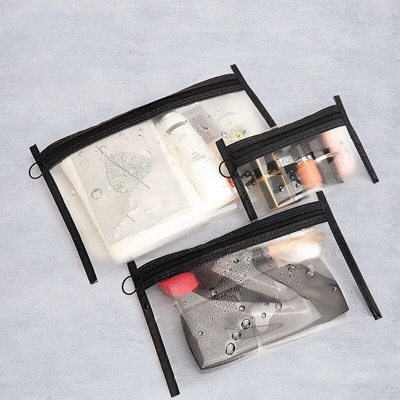 Transparent Waterproof Makeup Pouch Organizer Toiletry Traveling Cosmetics Bags