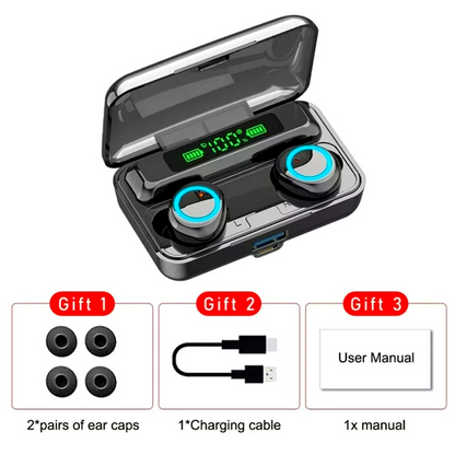 True Wireless Earbuds Bluetooth 5.1 Waterproof Headphones With Charging Case