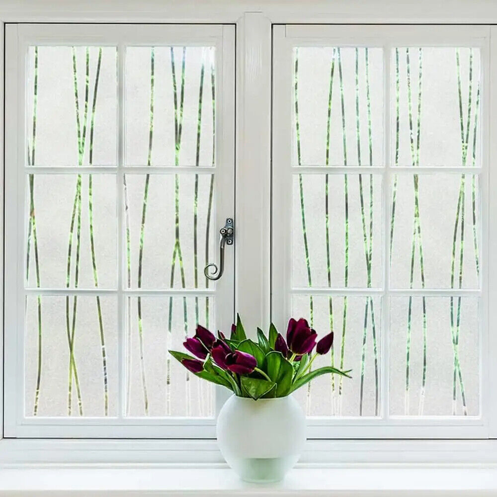 Window Privacy Film Frosted Glass Door Sticker Decorative Coverings Non-Adhesive