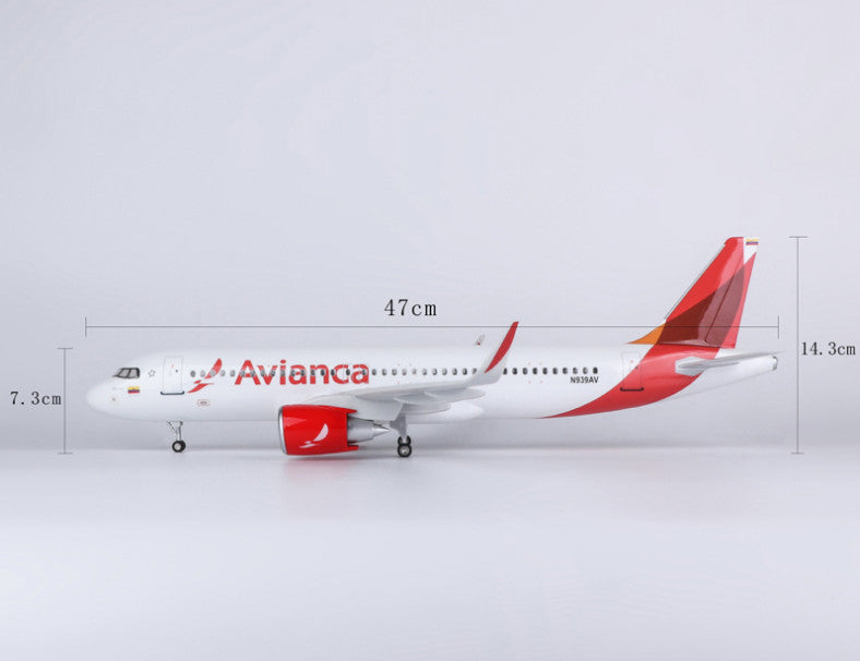 47CM Avianca AIRBUS A320neo Passenger Plane Landing Gear Resin  Aircraft Model