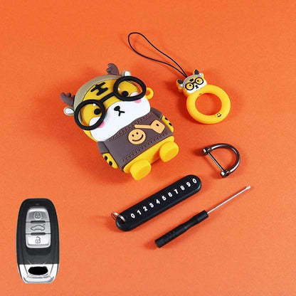Cute Silicone Car Key Cover – Anti-Wear Cartoon Case