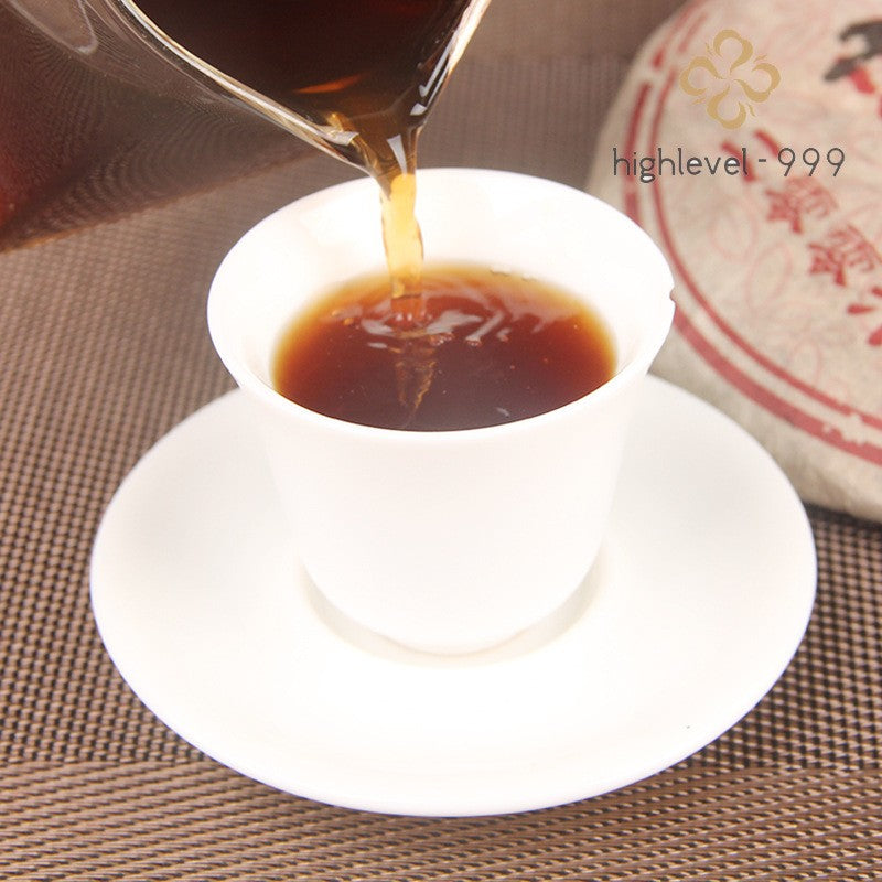 357g Ripe Pu'er Yunnan 2006 Brownshan Chunhai Qizi Compressed Tea Cake