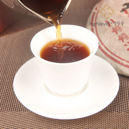 357g Ripe Pu'er Yunnan 2006 Brownshan Chunhai Qizi Compressed Tea Cake