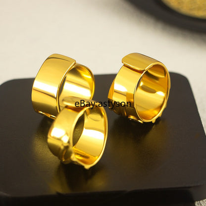 Men's Attracting Sand Surface 24K Gilding YELLOW GOLD Plated Ring
