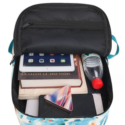 Oxford Polyester School Backpacks Waterproof Flower Print Bags Laptop 38*14*28CM