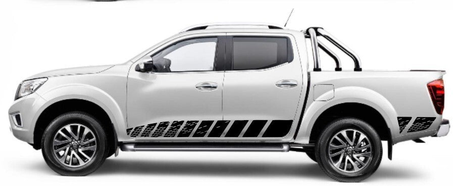 N Guard Nissan Navara Rocker Side Stripe Graphics Both Sides Decals 4x4