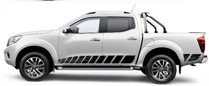 N Guard Nissan Navara Rocker Side Stripe Graphics Both Sides Decals 4x4
