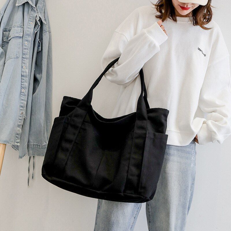 Tote Bag Large Capacity Handbag Canvas Shopper Purse Shoulder Bag 51x36x15.5 CM