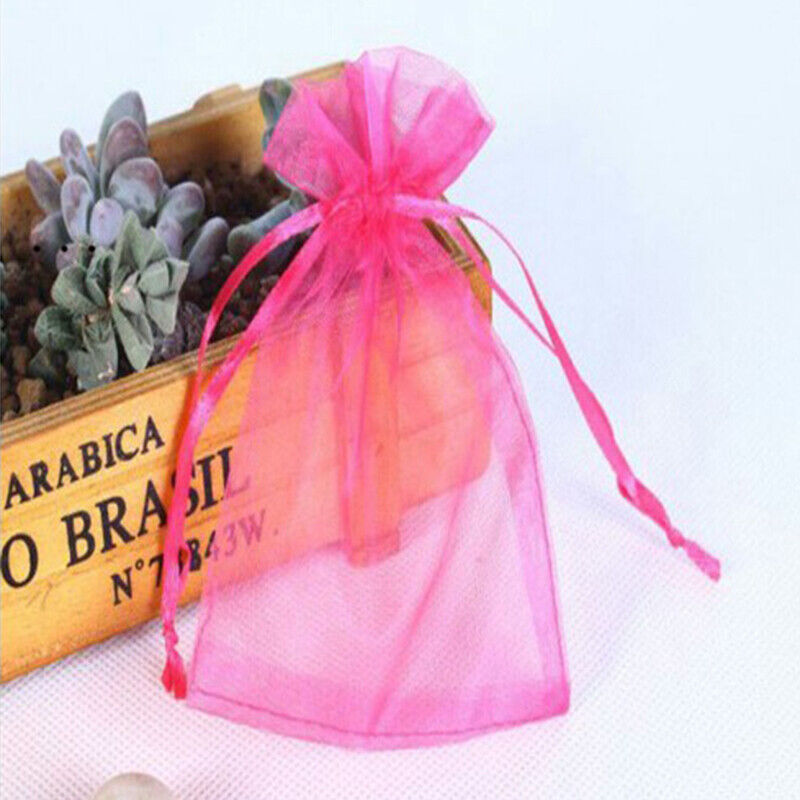 100pcs Wedding Christmas Gift Drawable Organza Bags Jewelry Packaging DisplaG JJ