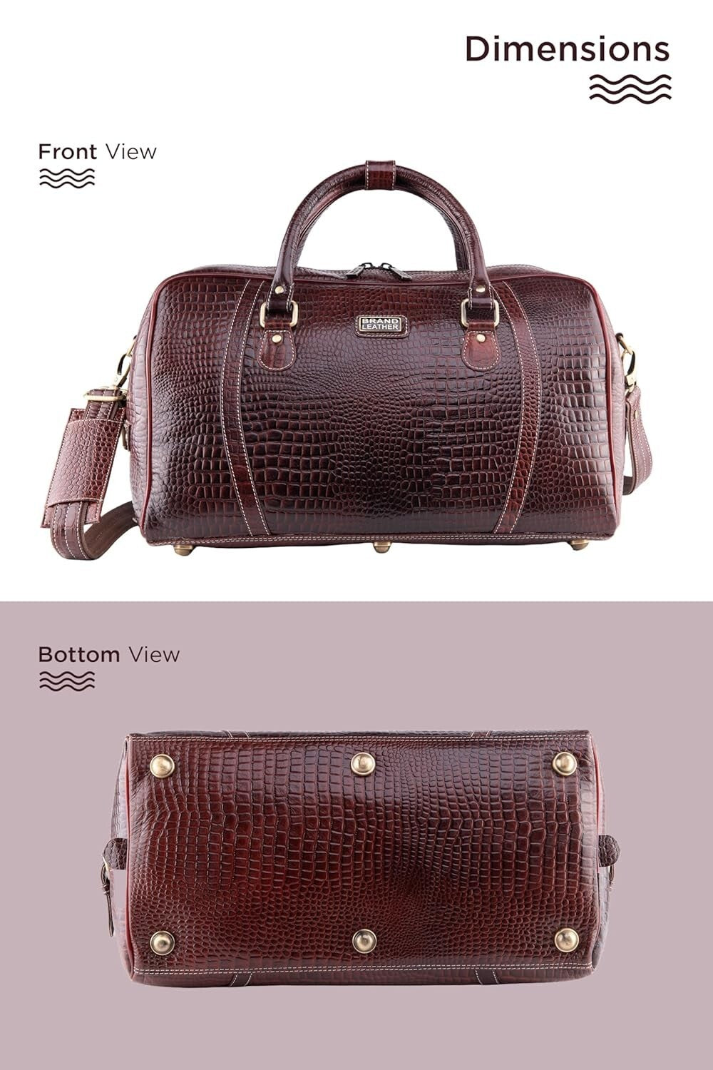 Genuine Leather Travel Duffel Bag Weekend Luggage Leather Duffle Bag