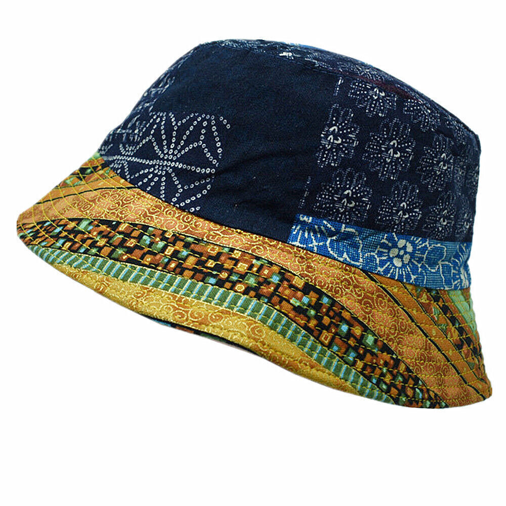 Unisex 100% Cotton Bucket Hat Boonie Hunting Fishing Outdoor Reversible Cap