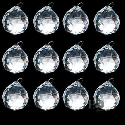 50PCS Clear Crystal Glass Chandelier Light Ball Lamp Prisms Drop Pendant 20MM ……