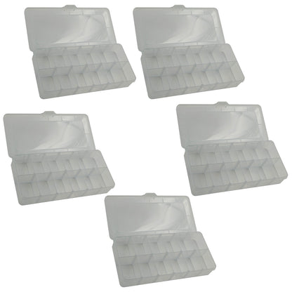 5 Pack Utility Component Storage Box with 20 Removable Dividers