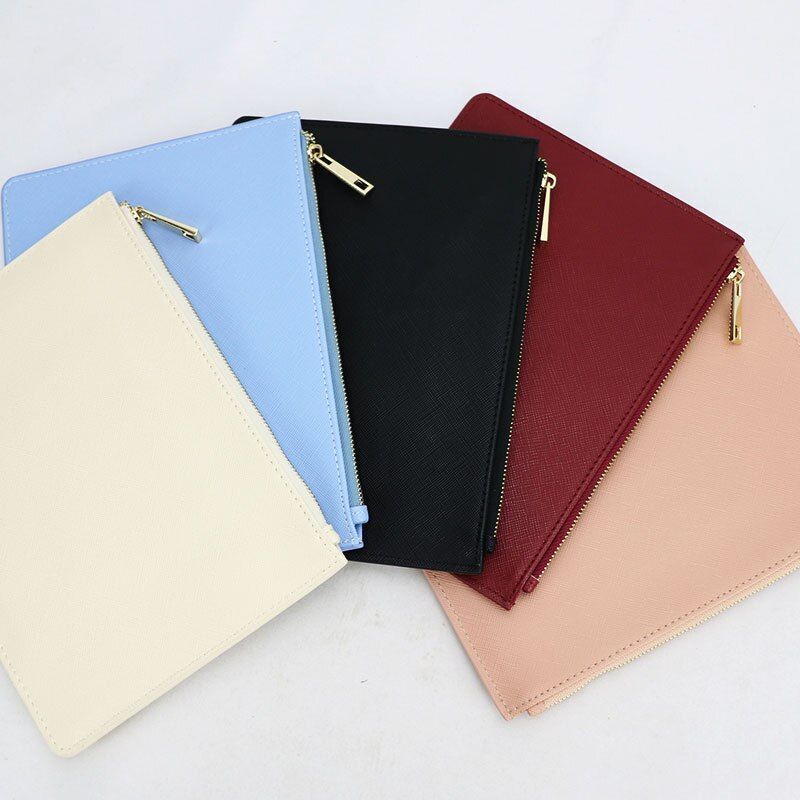 Customized Letters Pouch Synthetic Leather Clutch Bag Small Handbag Purses Pink