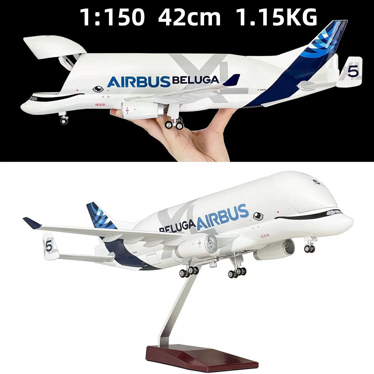 1/150 Scale Beluga Airliner Aircraft Model AIRBUS HOUSE COLOR Painted