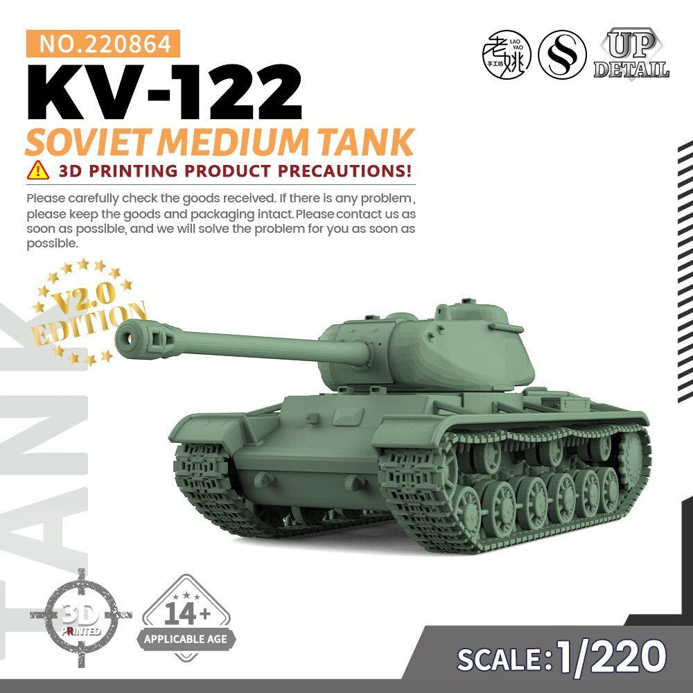SSMODEL SS220864 1/220 Military Model Kit Soviet KV-122 Medium Tank