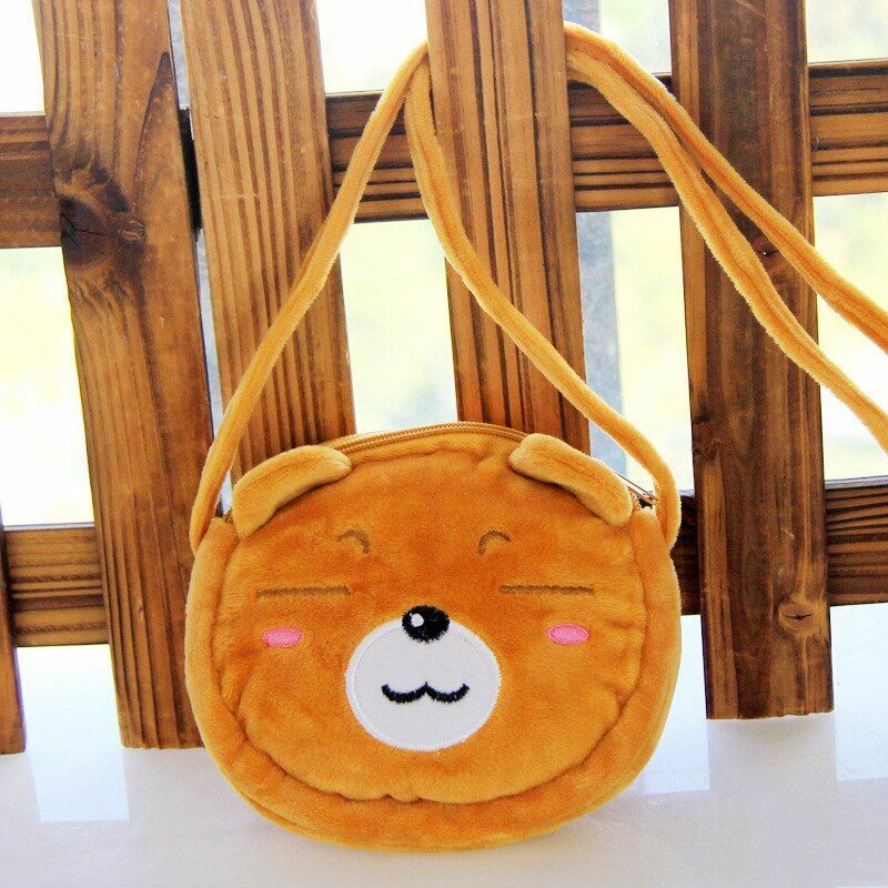 Cartoon Plush Lovely Children Purse Messenger Bags Animal Panda Cat Fluffy Baby