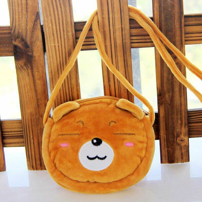 Cartoon Plush Lovely Children Purse Messenger Bags Animal Panda Cat Fluffy Baby