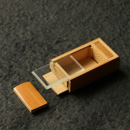 Handmade Aged Bamboo Cricket Cage Box Mortise Tenon Singing Insect Keeper