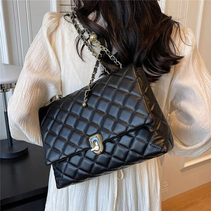 Quilted Shoulder Bags Women 2023 Crossbody Bags PU Leather Ladies Handbags