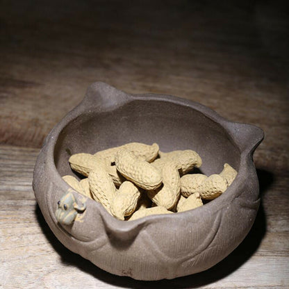 10-Pack Yixing Handmade Tea Pet Purple Clay Simulation Peanut Tea Decoration -