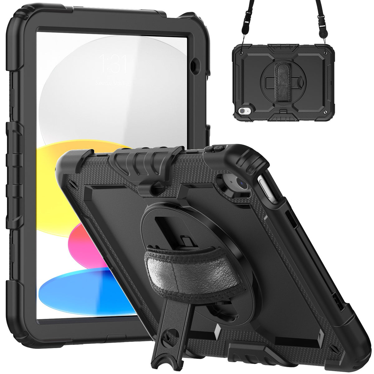For iPad 10.9 10th 2022 360 rotating silicone shockproof protective case 12color