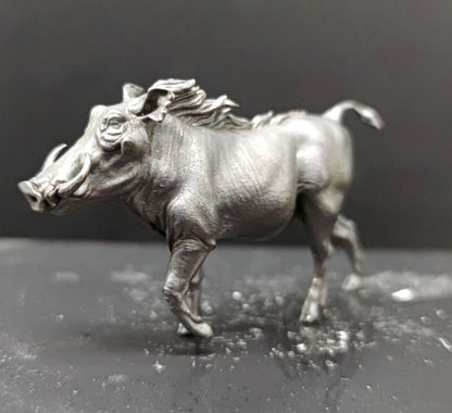Solid Black Brass Wild Boar Statue Animal Artwork Pig Collection Decor