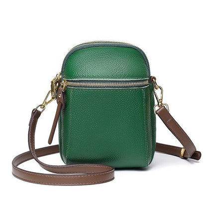 Sling Messenger Purse Handbag Genuine Leather Shell Casual Vintage Shoulder Bags
