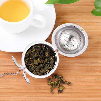 2pcs Stainless Steel Loose Mesh Ball Tea Leaf Strainer Infuser Herb Spice Filter
