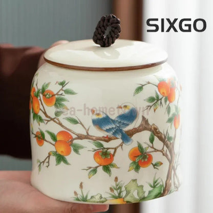 1pc Ceramic Tea Jar Candy Storage Tank Living Room Home Decorations Tea House