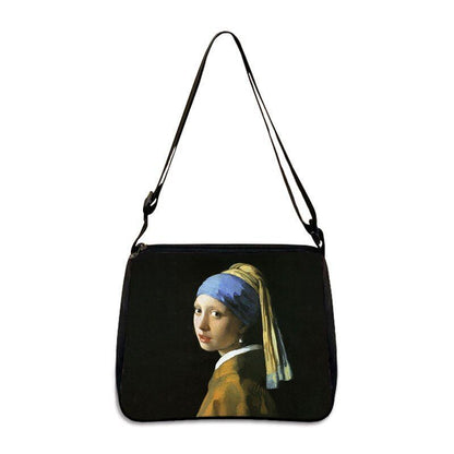 Famous Paintings Handbag Women Shoulder Bags Shopping Bag Canvas Pouch Zipper