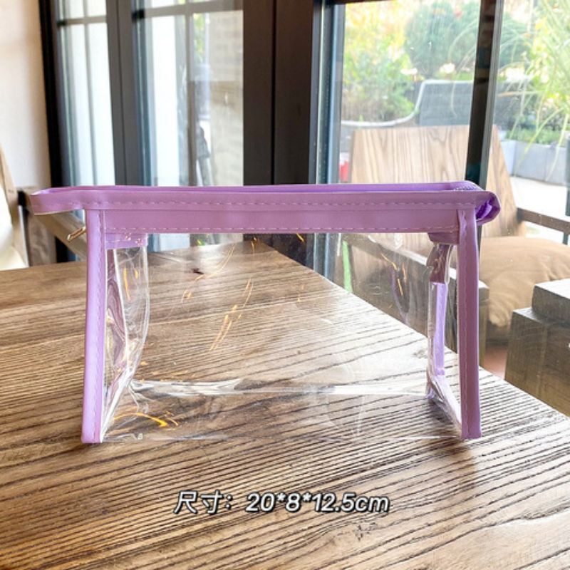 Transparent Cosmetic Bag Zipper Clear Makeup Purse Travel Toiletry Storage Pouch