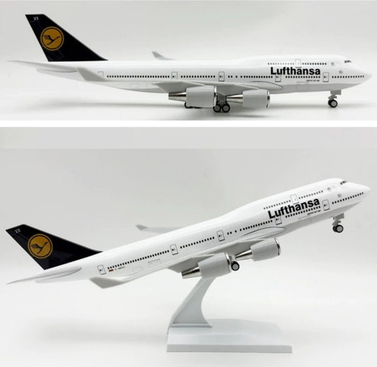 30CM Lufthansa BOEING 747-400 Passenger Plane Landing Gear Resin Aircraft Model