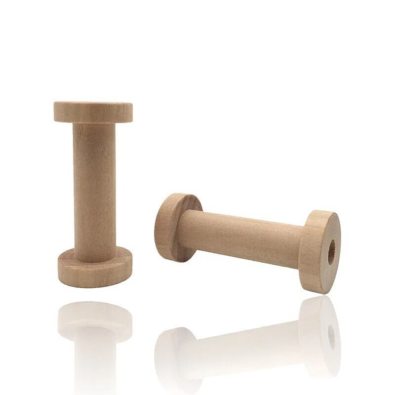 Wire Spools 10Pcs Natural Wooden Thread Reels Organizer Sewing Machine Kit 3x7cm
