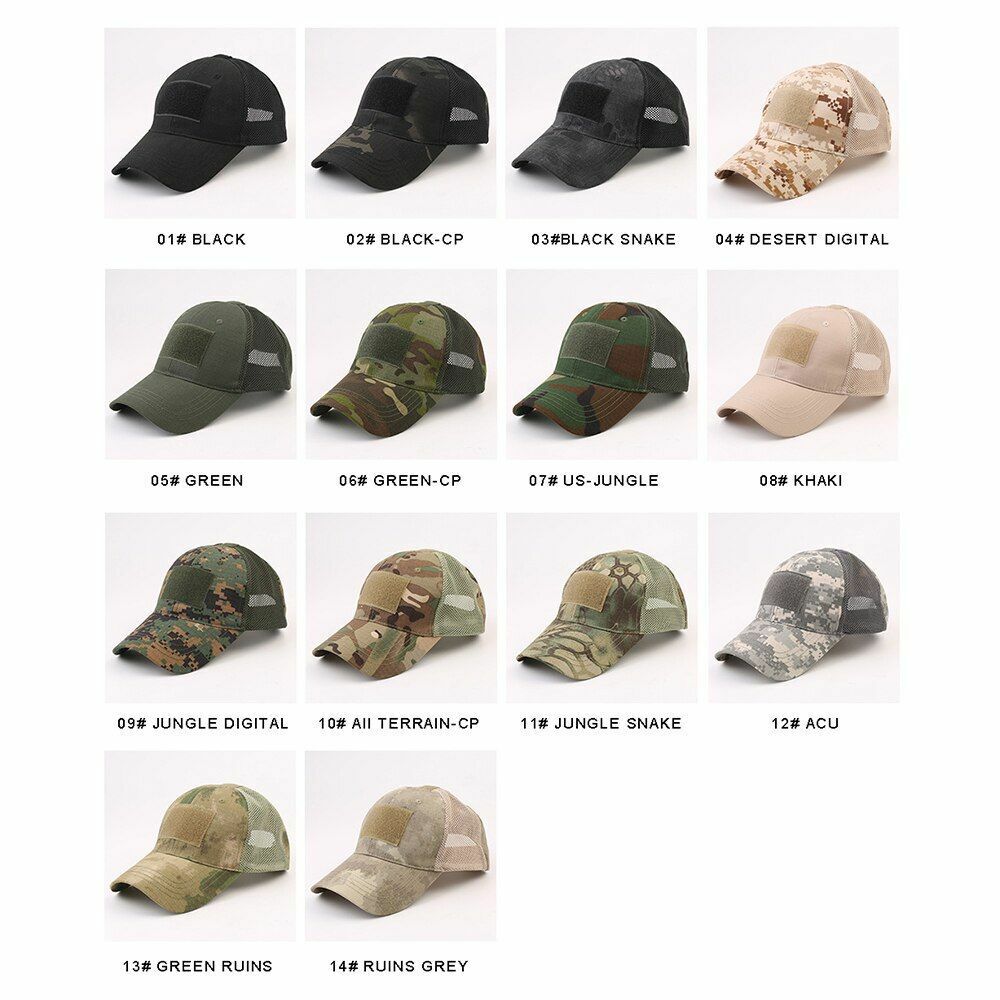 Tactical Hat Camouflage Sunscreen Outdoor Sport Hunting Camping Hiking Cap Brown