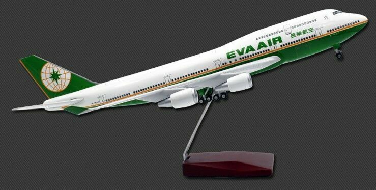 1:150 47CM EVA AIR BOEING 747-400 Passenger Airplane Landing Gear Resin Model