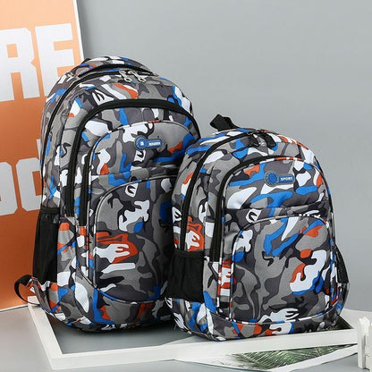 School Bags 2 Sizes Camouflage Waterproof Girl Boy Orthopedic Backpack Kids Book