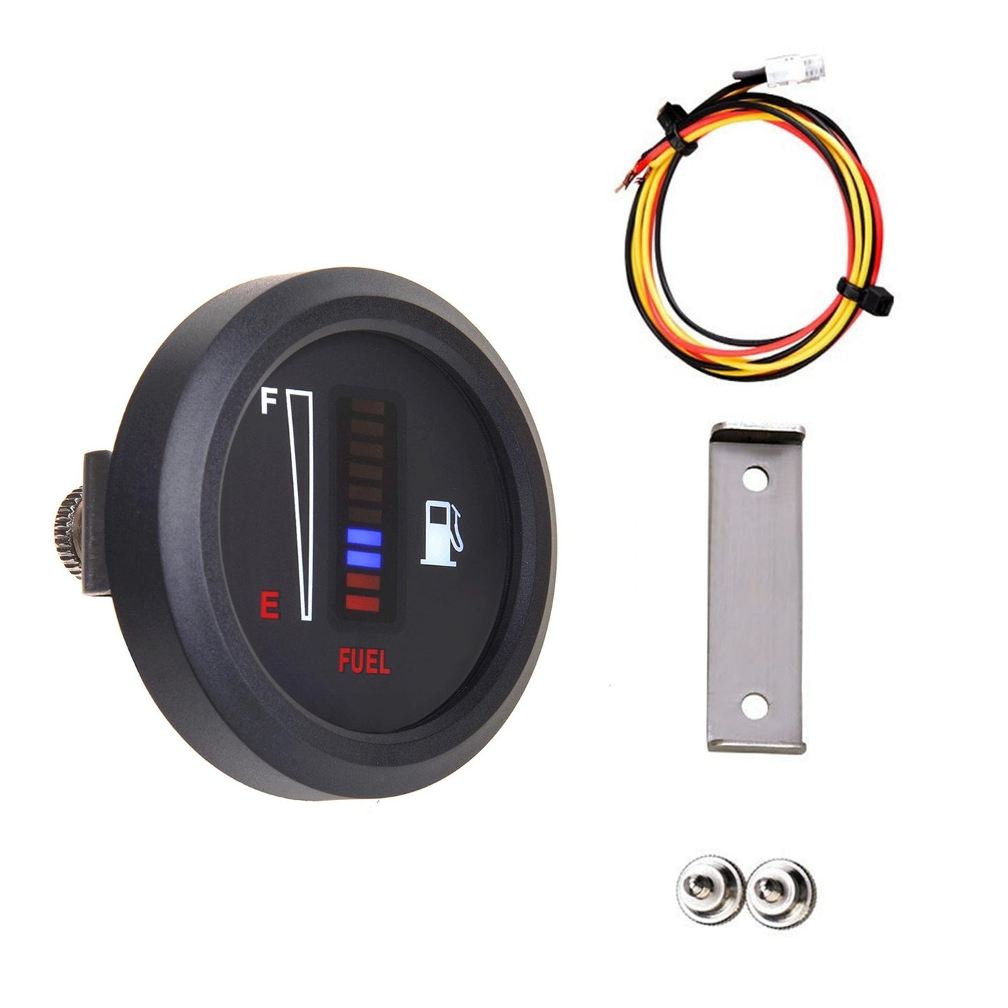 12V/24V Universal Fuel Level Meter 8 Blue 2 Red LED Gauge for Car Oil Tank ABS