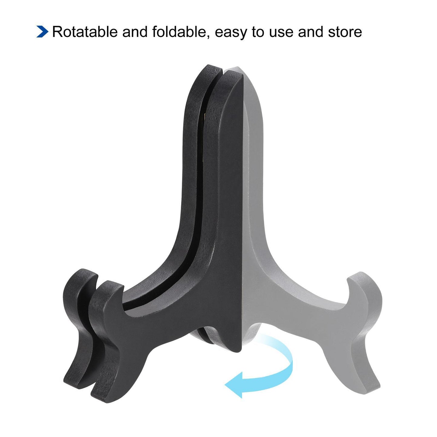 3pcs 4" Easel Plate Holder, Wooden Folding Display Stand Black for Picture Frame