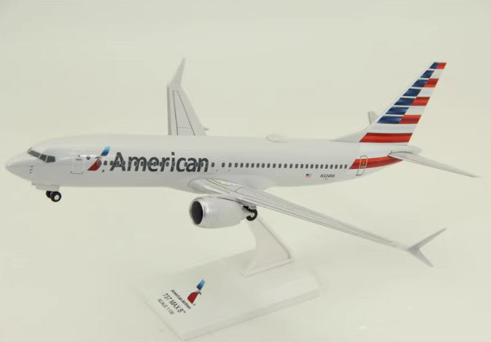 1:200 31CM RISESOON American BOEING 737 MAX 8 Airplane ABS Plastic Plane Model