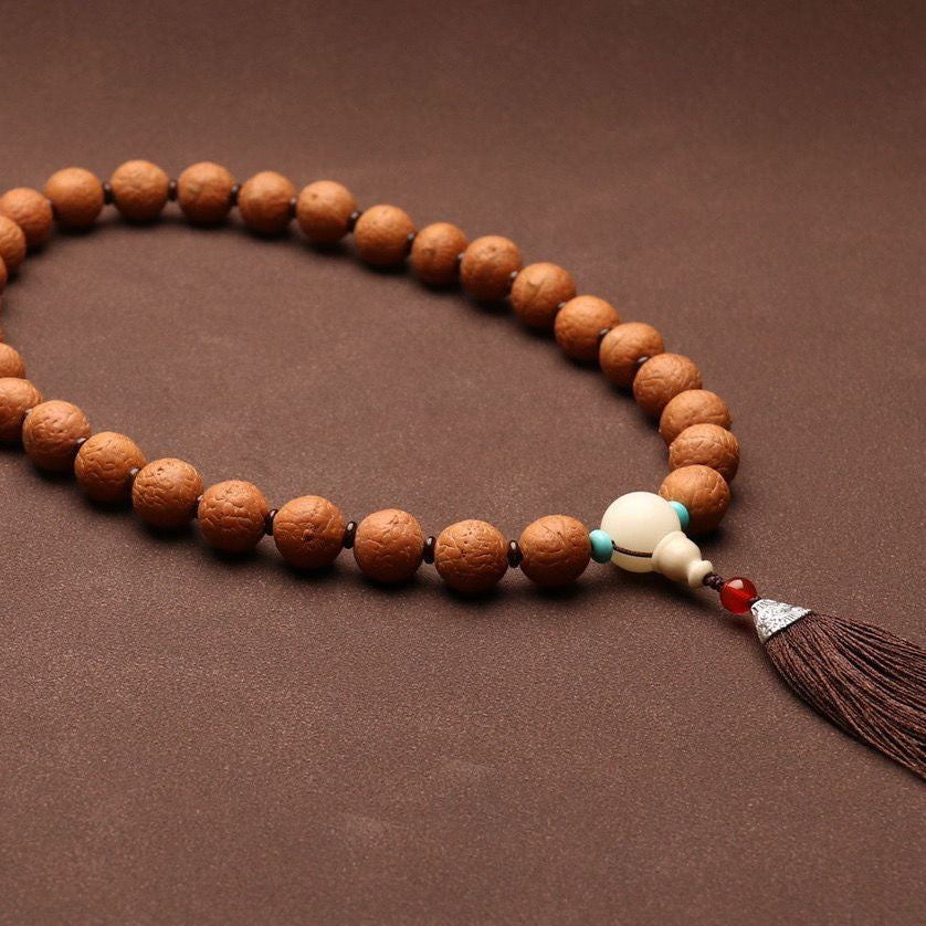Nepal Bodhi Seed 108 Beads Meditation Mala Necklace for Men Women